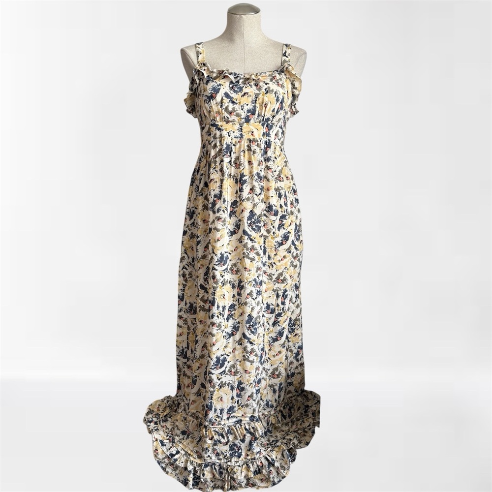 Anthropologie Hydrangea Petals Maxi Dress by Moulinette Soeurs Size 6